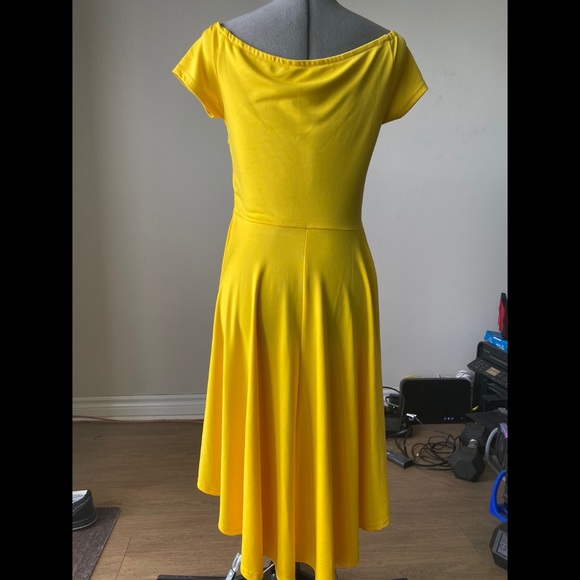 Yellow off shoulder high low dress - Picture 4 of 4